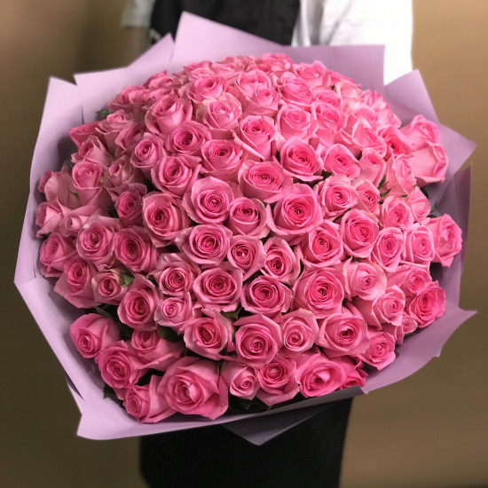 Розы Букет из 101 розовой розы (40 см)