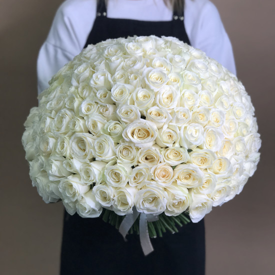 Букеты из роз Букет из 201 белой розы (50 см)