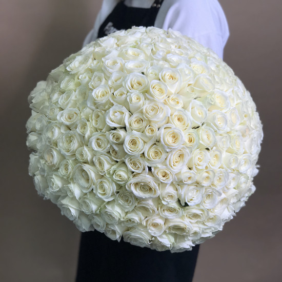 Букеты из роз Букет из 201 белой розы (50 см)