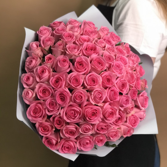 Розы Букет из 71 розовой розы (40 см)