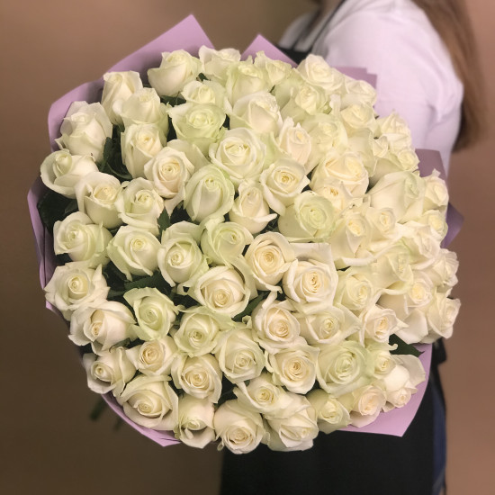 Розы Букет из 71 белой розы (70 см)