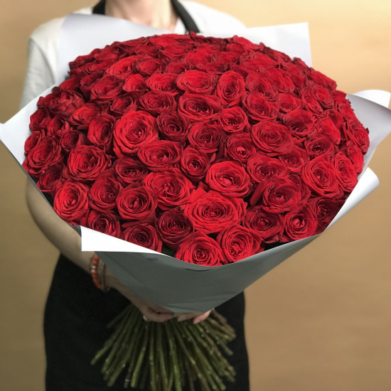 Розы Букет из 101 красной розы (70 см)